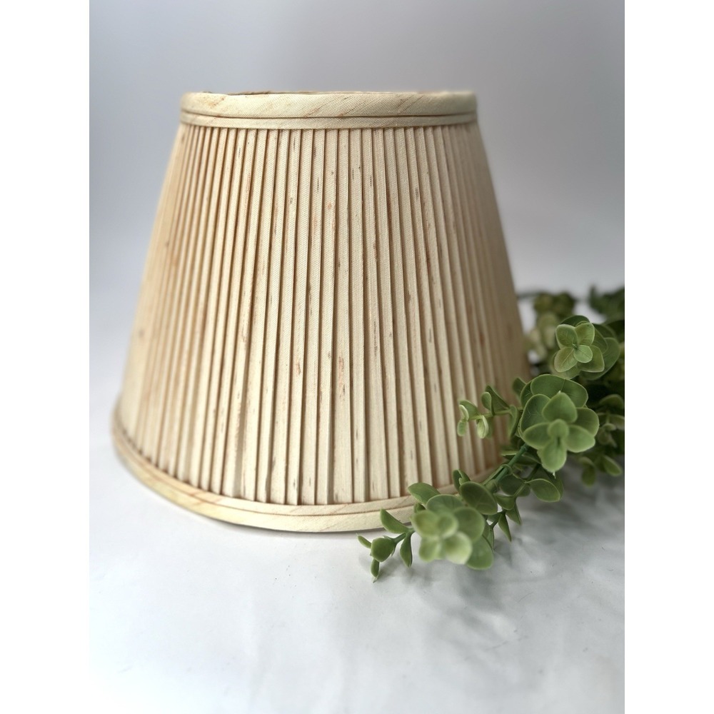Vintage Pleated Speckled Lamp Shade Bell Shape Cottage Farmhouse Decor